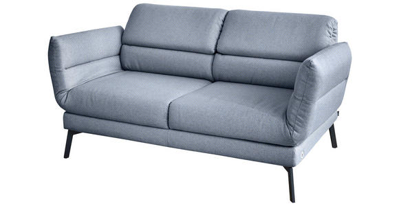 2-SITZER-SOFA Flachgewebe Blaugrau  - Blaugrau/Schwarz, Design, Textil/Metall (178-226/83-113/96-177cm) - Dieter Knoll