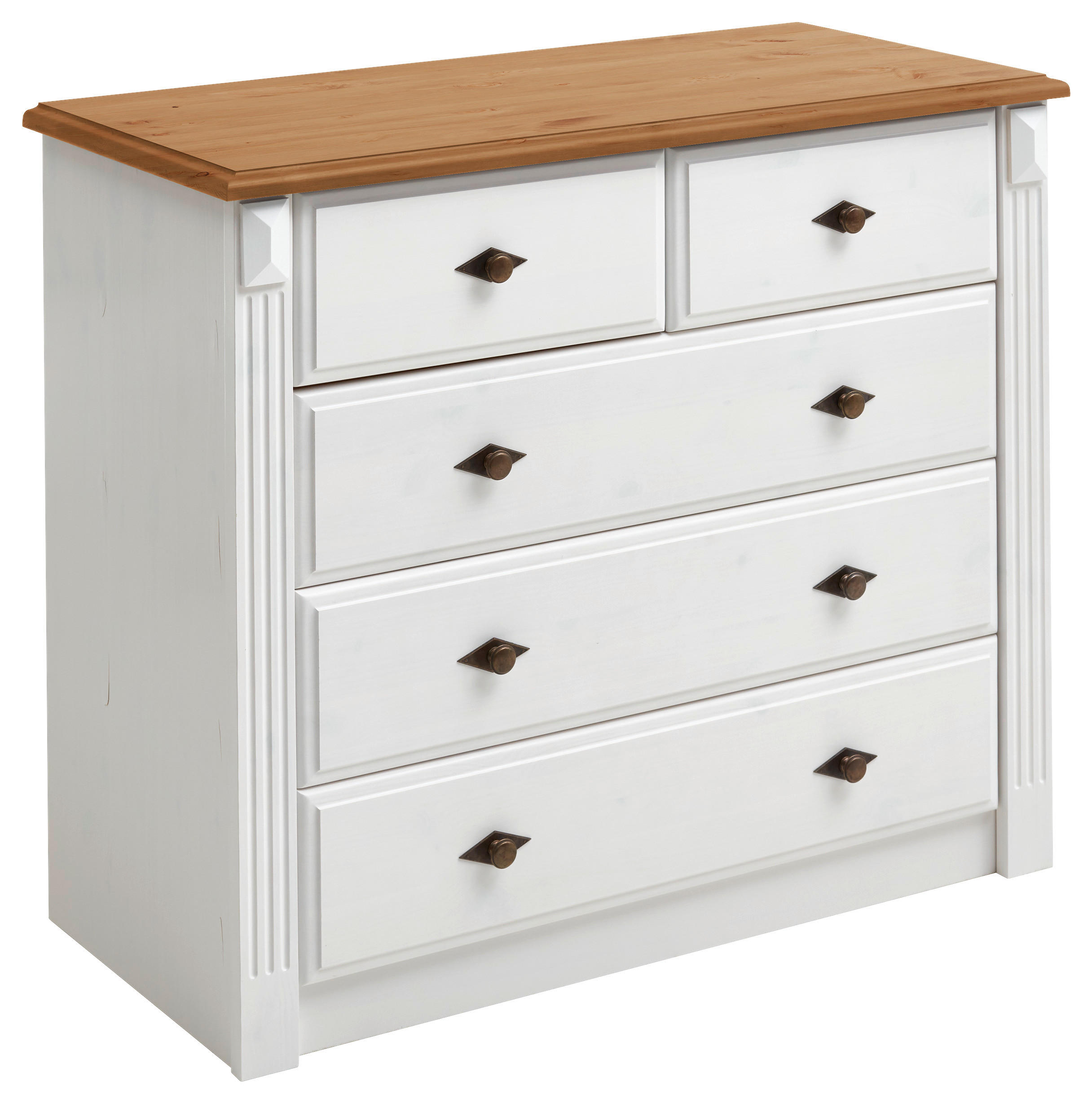 KOMMODE  in 101/87/48 cm  - Laugenfarbig/Weiß, ROMANTIK / LANDHAUS, Holz/Metall (101/87/48cm) - Boxxx