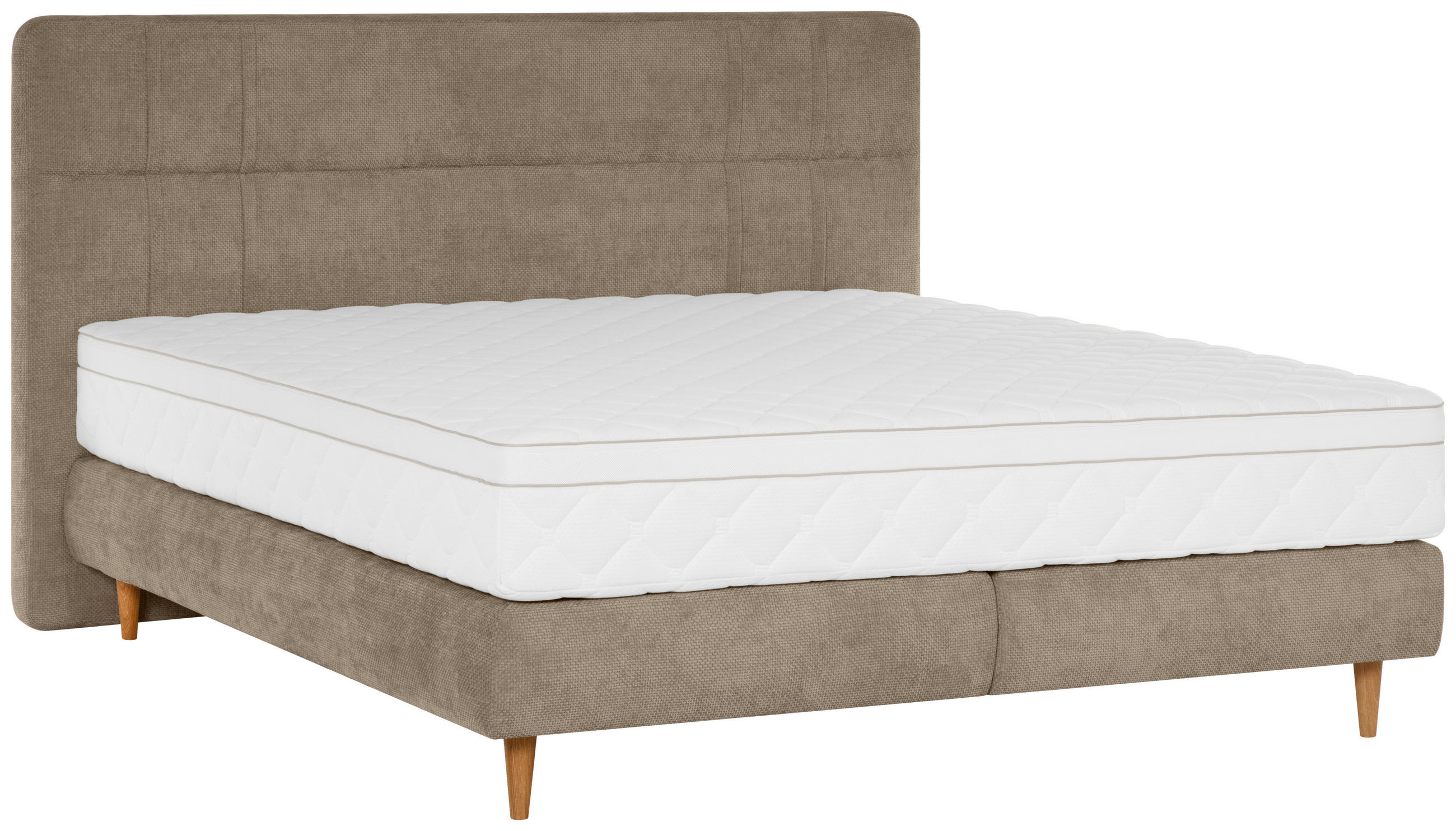 BOXSPRINGBETT 160/200 cm  in Hellbraun  - Hellbraun/Eichefarben, MODERN, Holz/Textil (160/200cm) - Welnova
