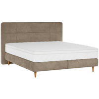 BOXSPRINGBETT 160/200 cm  in Hellbraun  - Hellbraun/Eichefarben, MODERN, Holz/Textil (160/200cm) - Welnova