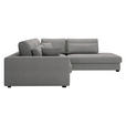 ECKSOFA Grau Cord  - Schwarz/Grau, KONVENTIONELL, Kunststoff/Textil (314/250cm) - Carryhome