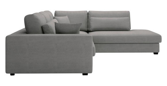 ECKSOFA Grau Cord  - Schwarz/Grau, KONVENTIONELL, Kunststoff/Textil (314/250cm) - Carryhome