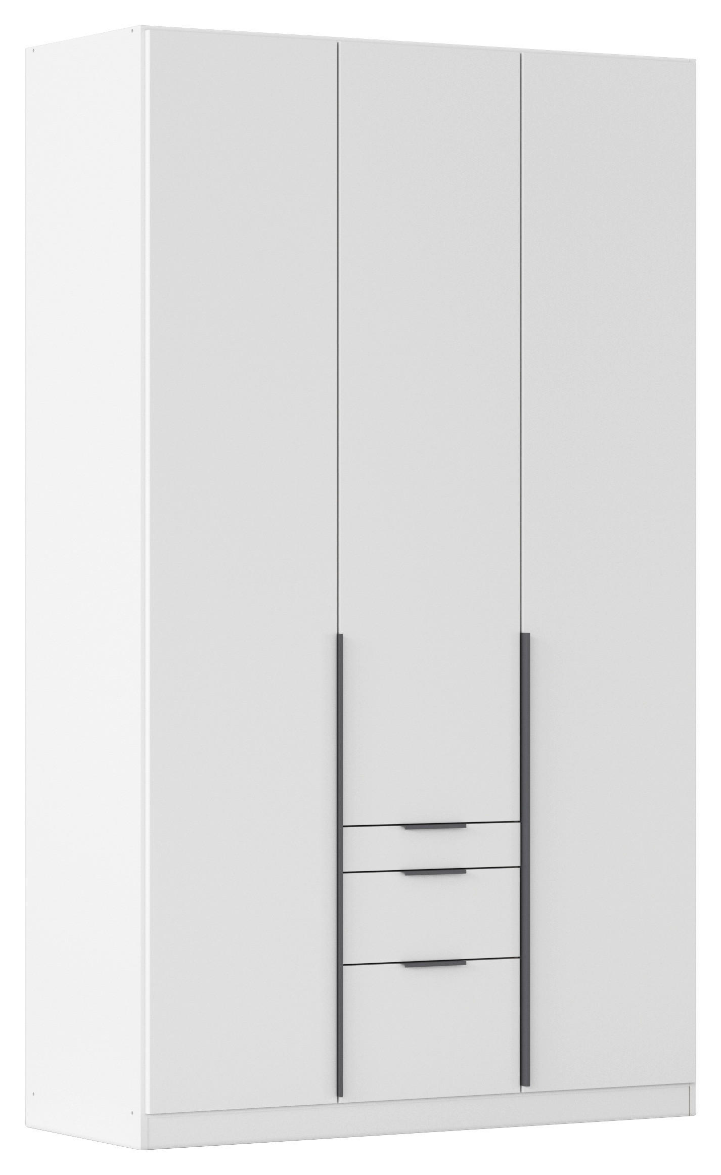 DREHTÜRENSCHRANK 136/229/54 cm 3-türig Weiß - Weiß/Grau, MODERN, Holzwerkstoff/Metall (136/229/54cm) - Rauch Möbel