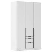 DREHTÜRENSCHRANK in Weiss  - Weiss/Grau, Modern, Holzwerkstoff/Metall (136/229/54cm) - Rauch Möbel