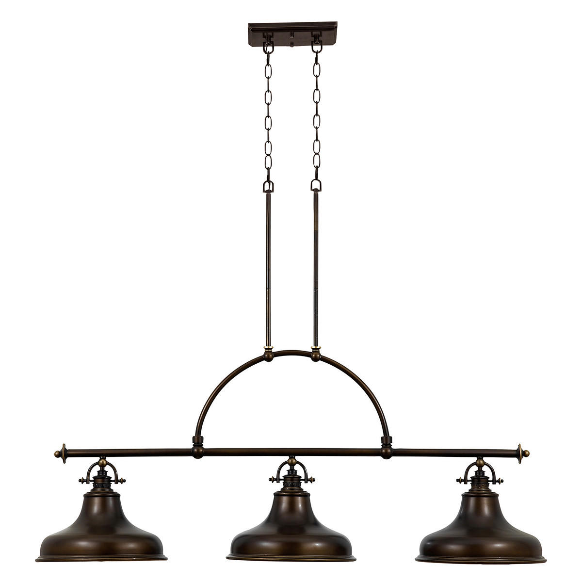 HÄNGELEUCHTE Elstead Emery 133.3/34,3/73 cm   - Bronzefarben, Design, Glas/Metall (133.3/34,3/73cm) - Elstead Lighting