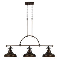 HÄNGELEUCHTE Elstead Emery 133.3/34,3/73 cm   - Bronzefarben, Design, Glas/Metall (133.3/34,3/73cm) - Elstead Lighting