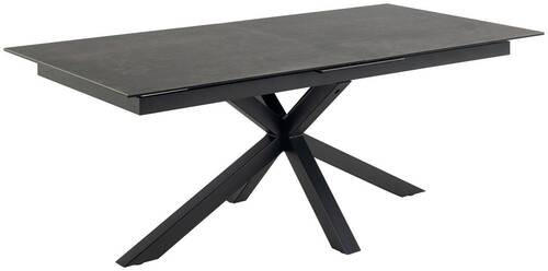 ESSTISCH Schwarz rechteckig  ausziehbar  - Schwarz, Design, Keramik/Metall (200-240/100/75,5cm) - MID.YOU