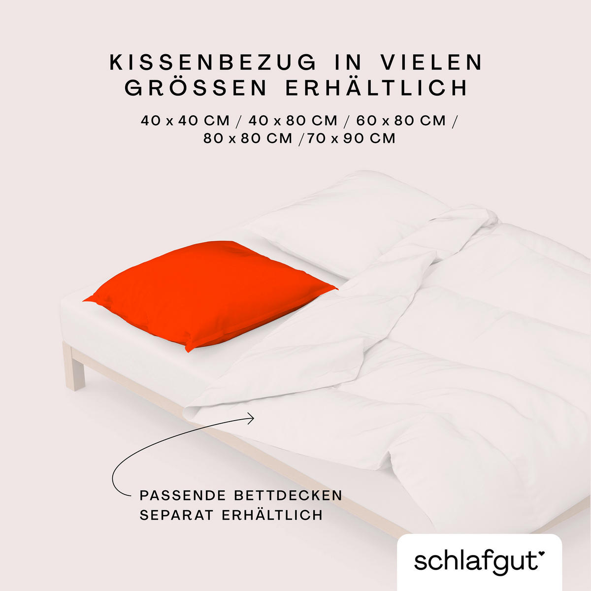 KOPFKISSENBEZUG WOVEN SATIN 40/80 cm  - Rot, Basics, Textil (40/80cm) - Schlafgut