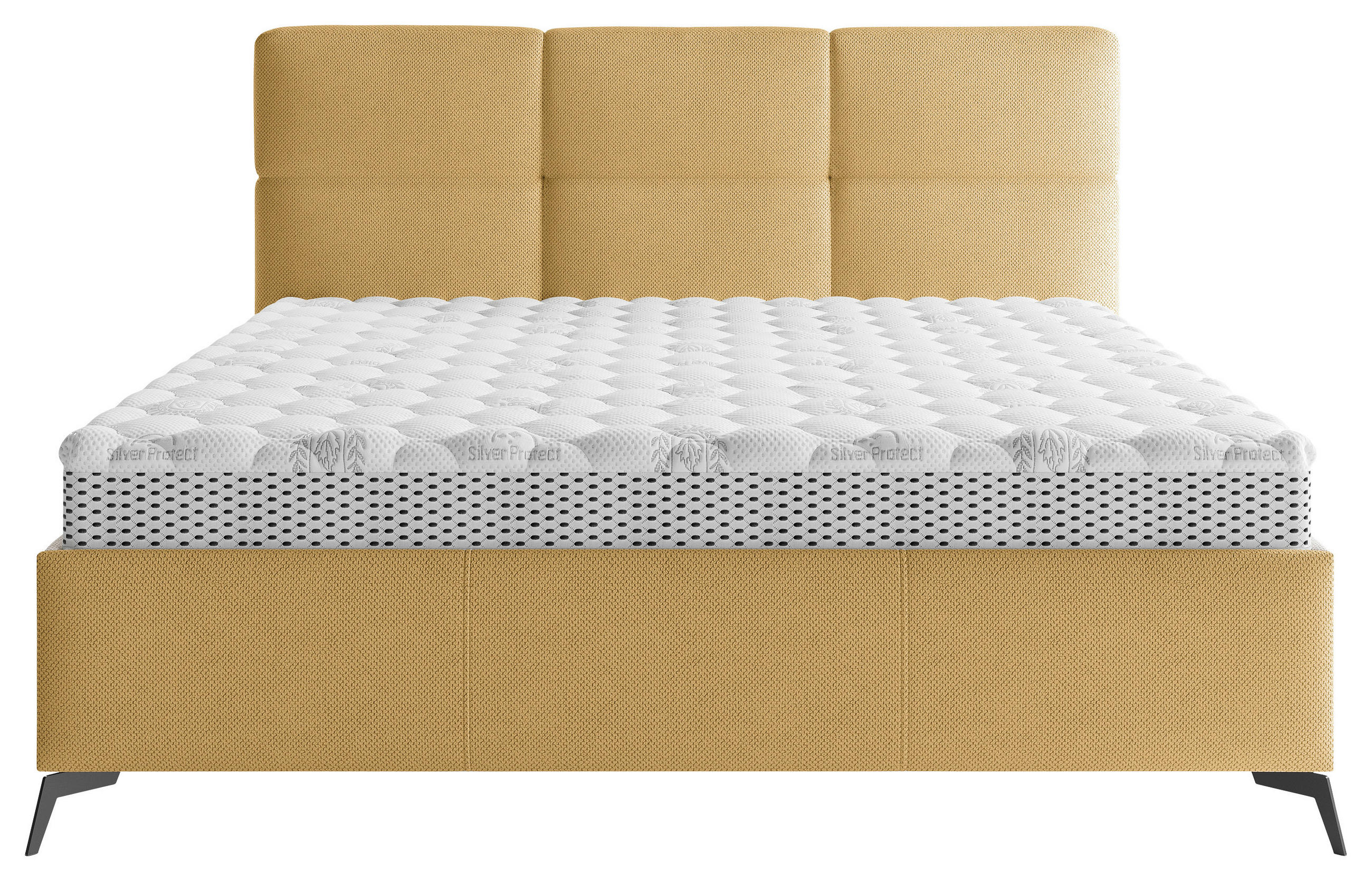 POLSTERBETT 140/200 cm  in Senfgelb  - Senfgelb/Schwarz, Modern, Holz/Textil (140/200cm) - Boxxx