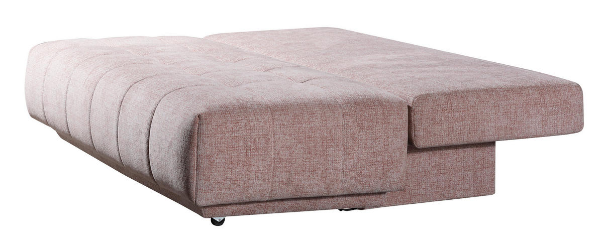 SCHLAFSOFA  mit Bettkasten erhältlich, Stoffauswahl, Schlafen auf Sitzhöhe, Bettfunktion erhältlich Flachgewebe Rosa  - Schwarz/Rosa, Design, Kunststoff/Textil (206/94/106cm) - Novel
