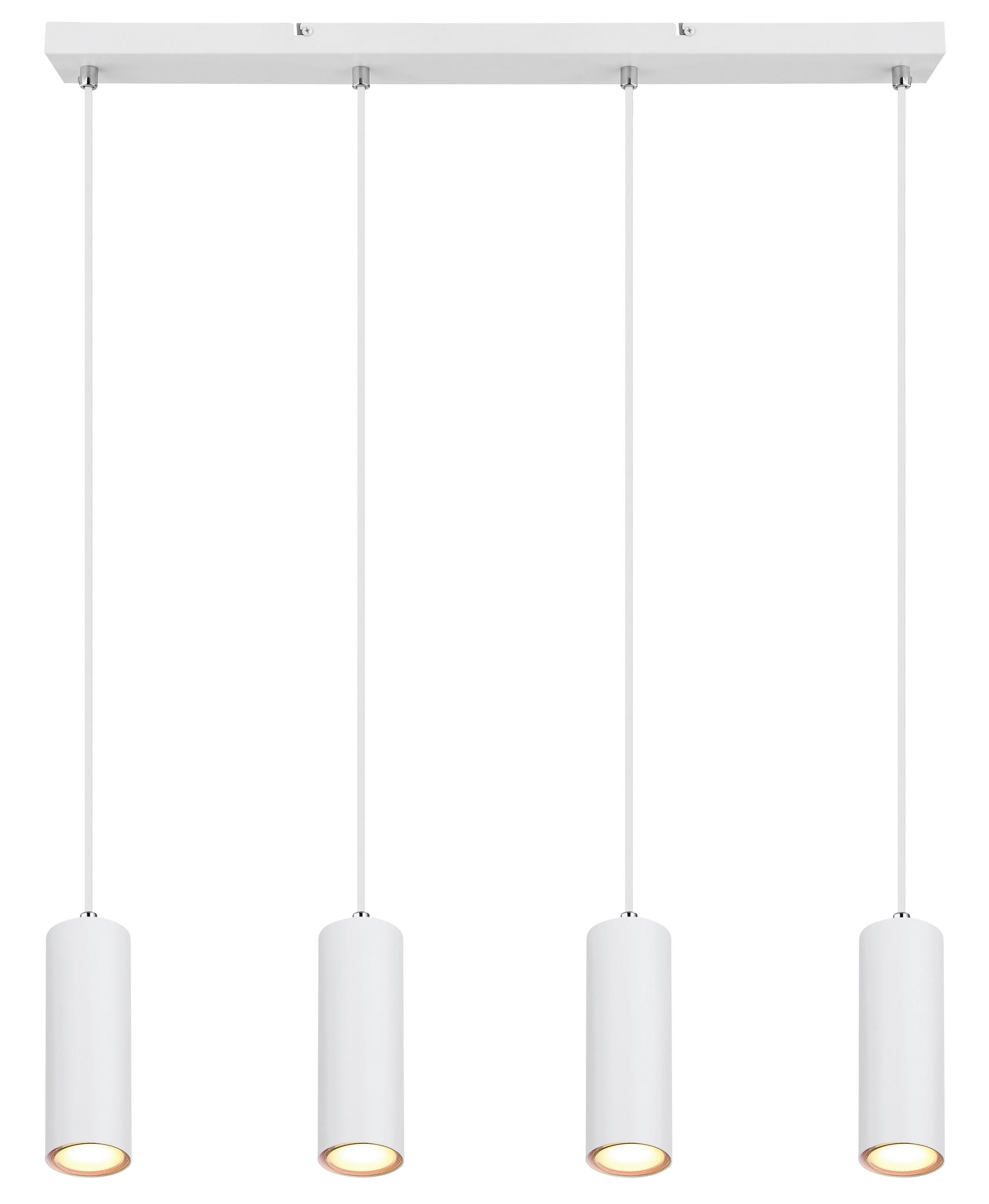 HÄNGELEUCHTE 65/6/120 cm   - Weiß, Design, Metall (65/6/120cm) - Globo