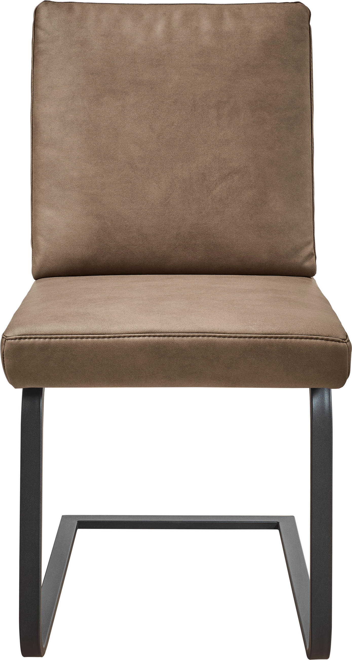 SCHWINGSTUHL  in Stahl Mikrofaser  - Taupe/Schwarz, Design, Textil/Metall (46/92/60cm) - Dieter Knoll