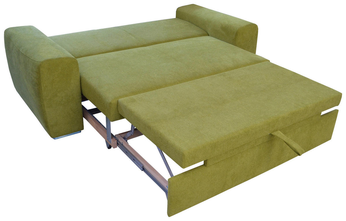 SCHLAFSOFA in Textil Grün  - Chromfarben/Grün, Design, Holz/Textil (199/92/97cm) - Livetastic