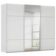SCHWEBETÜRENSCHRANK 301/223/68 cm 3-türig Grau, Weiß  - Weiß/Grau, KONVENTIONELL, Glas/Holzwerkstoff (301/223/68cm) - Novel