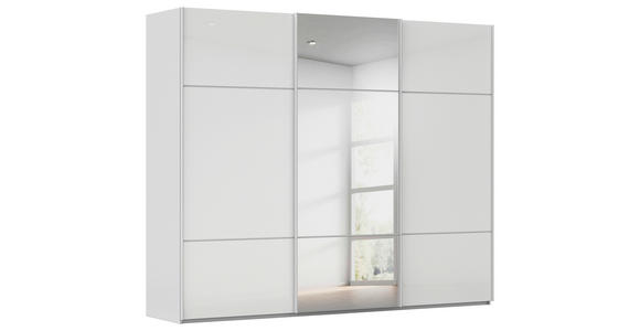 SCHWEBETÜRENSCHRANK 301/223/68 cm 3-türig Grau, Weiß - Weiß/Grau, KONVENTIONELL, Glas/Holzwerkstoff (301/223/68cm) - Novel