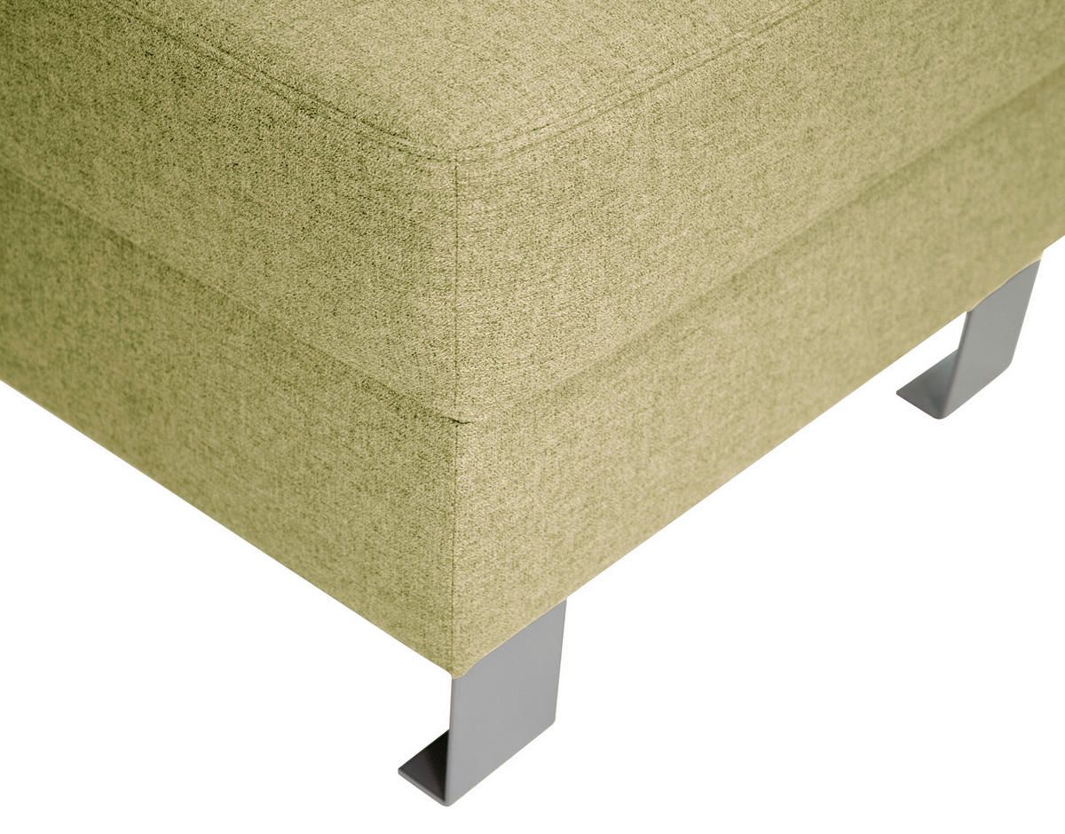 HOCKER in Textil Grün  - Silberfarben/Grün, Design, Textil/Metall (62/41/62cm) - Xora