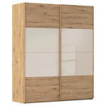 SCHWEBETÜRENSCHRANK 181/223/68 cm 2-türig Champagner, Eiche Artisan  - Champagner/Eichefarben, Design, Glas/Holzwerkstoff (181/223/68cm) - Xora