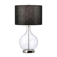 TISCHLEUCHTE - Nickelfarben, Konventionell, Glas/Textil (36/67cm) - Elstead Lighting