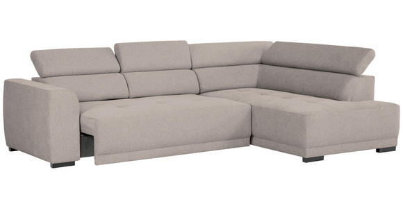 ECKSOFA Taupe Struktur - Taupe/Schwarz, Design, Kunststoff/Textil (284/205cm) - Xora