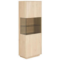 VITRINE  in massiv Asteiche Eichefarben - Eichefarben, Natur, Glas/Holz (60/166,6/36cm) - Anrei