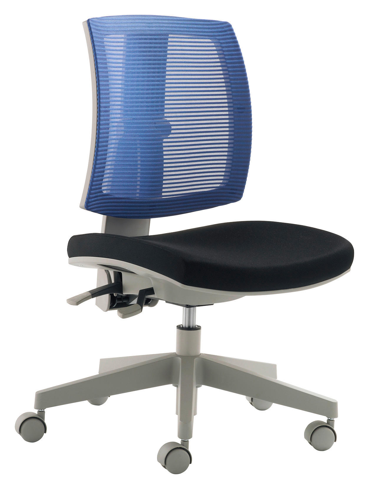 OTOČNÁ STOLIČKA PRE MLÁDEŽ, modrá, sivá, čierna - modrá/čierna, Basics, kov/plast (59/84-97/65cm) - Stylife