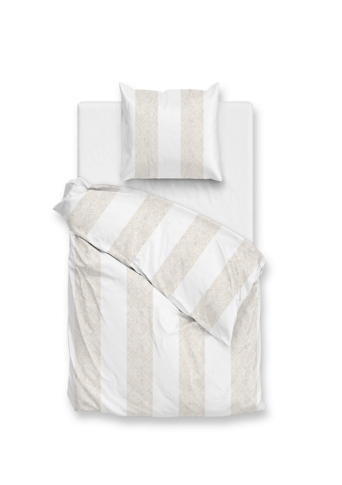 BETTWÄSCHE Tratti-di-Satinado Makosatin 155/220 cm  - Sandfarben, Basics, Textil (155/220cm)