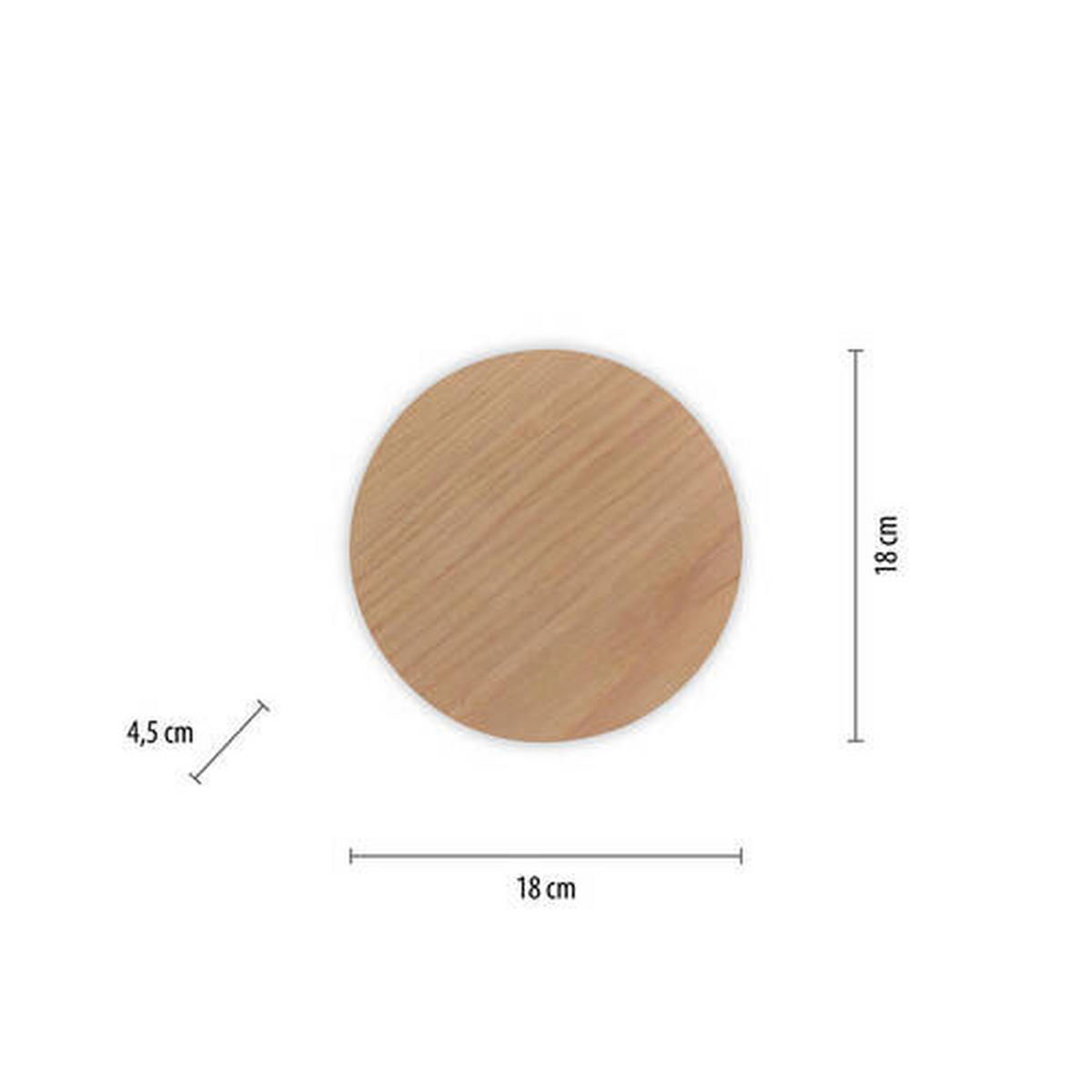 AKKU-WANDLEUCHTE - Eichefarben, Natur, Holz/Kunststoff (18/4.5/18cm) - Paul Neuhaus