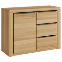 KOMMODE Brunei  in 108/80/40 cm  - Buchefarben/Schwarz, Design, Holz/Holzwerkstoff (108/80/40cm) - Livetastic