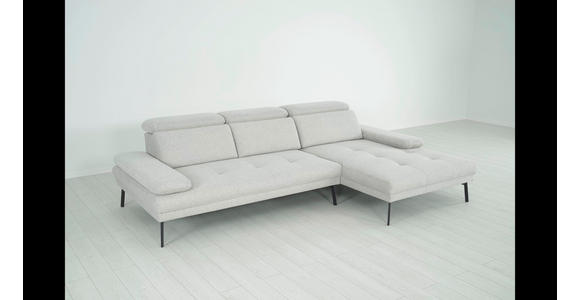 ECKSOFA in Webstoff Olivgrün 188/296 cm - Schwarz/Olivgrün, Design, Textil/Metall (188/296cm) - Xora