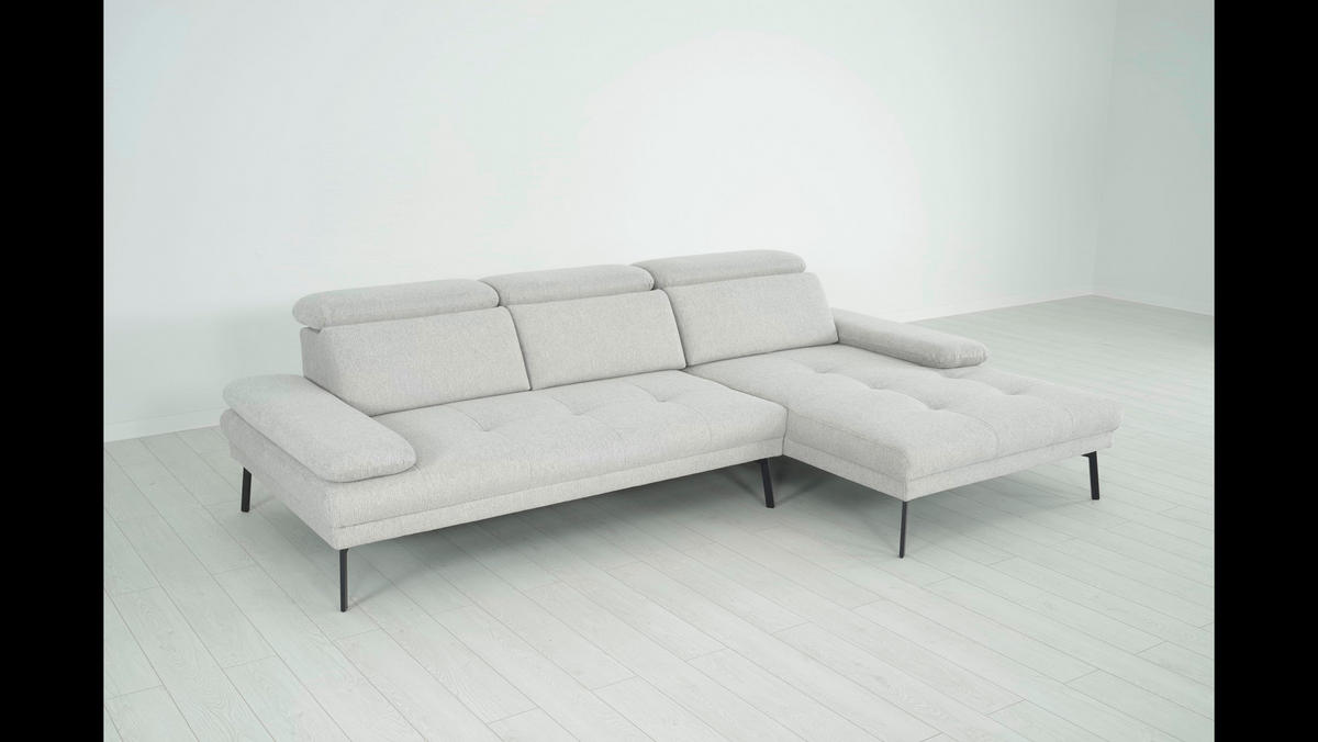 ECKSOFA in Webstoff Olivgrün  - Schwarz/Olivgrün, Design, Textil/Metall (188/296cm) - Livetastic