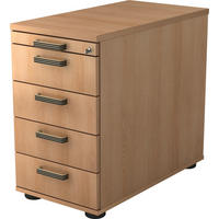 ANSTELLCONTAINER Eichefarben  - Eichefarben/Silberfarben, KONVENTIONELL, Holzwerkstoff/Kunststoff (42,8/72-76/80cm) - Venda