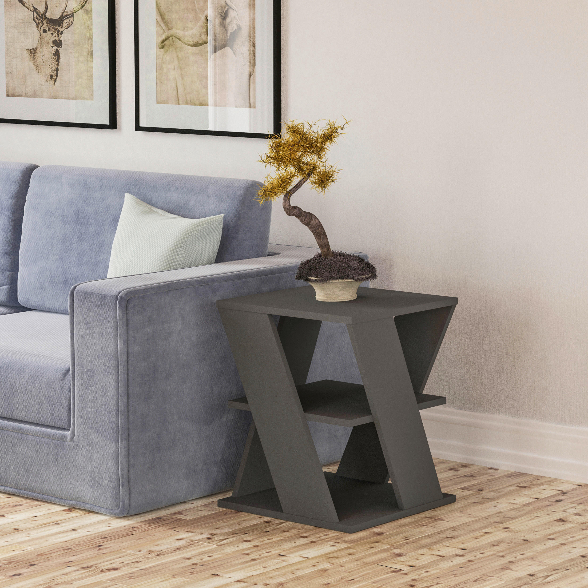 COUCHTISCH in Holzwerkstoff  - Anthrazit, Design, Holzwerkstoff (55/55/55cm) - Livetastic