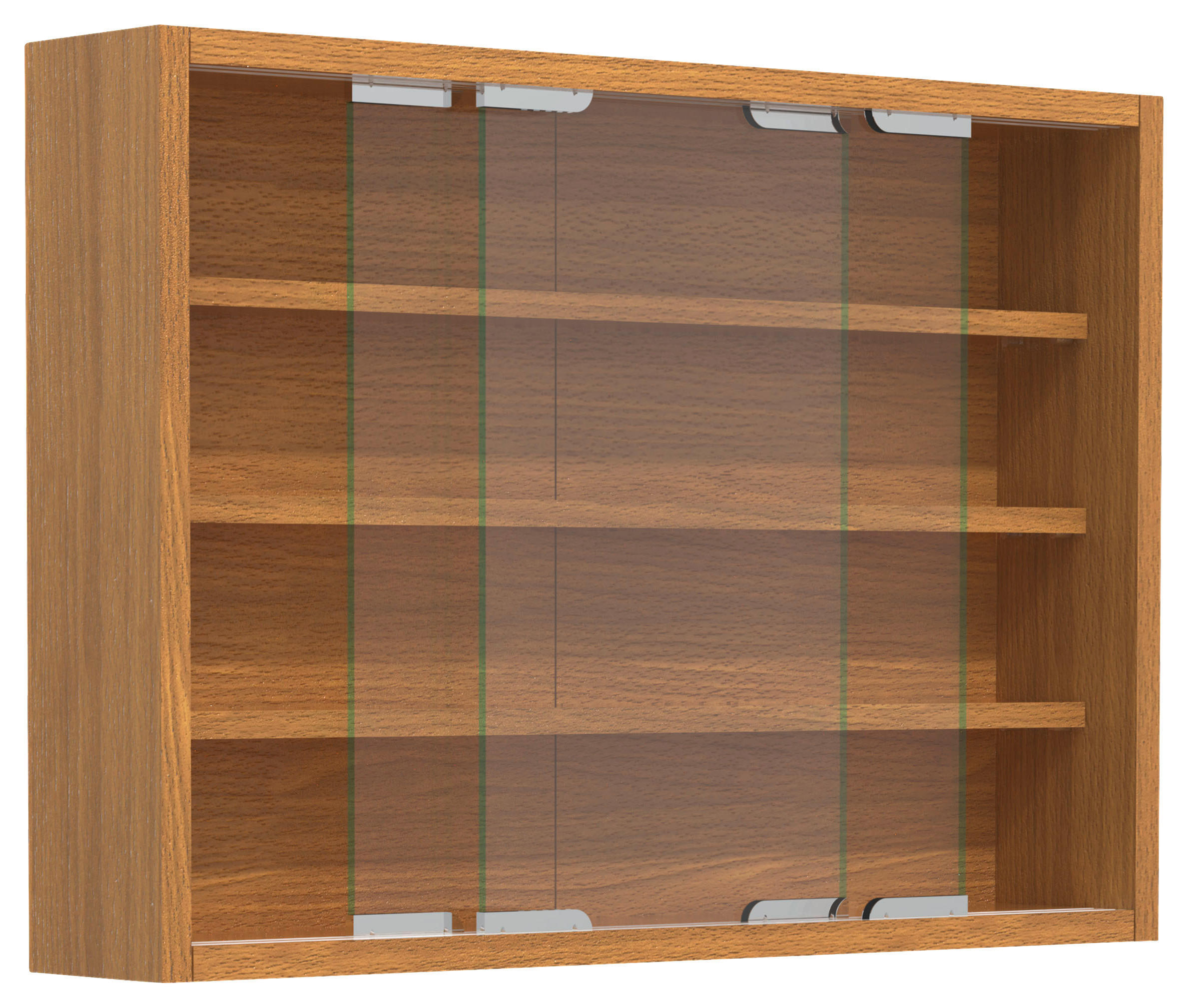 HÄNGEVITRINE  in Buchefarben  - Silberfarben/Buchefarben, MODERN, Glas/Holzwerkstoff (57/40/10cm) - MID.YOU