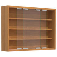 Vitrină Suspendată, culoare lemn fag  - argintiu/culoare lemn fag, Modern, sticlă/material pe bază de lemn (57/40/10cm) - MID.YOU