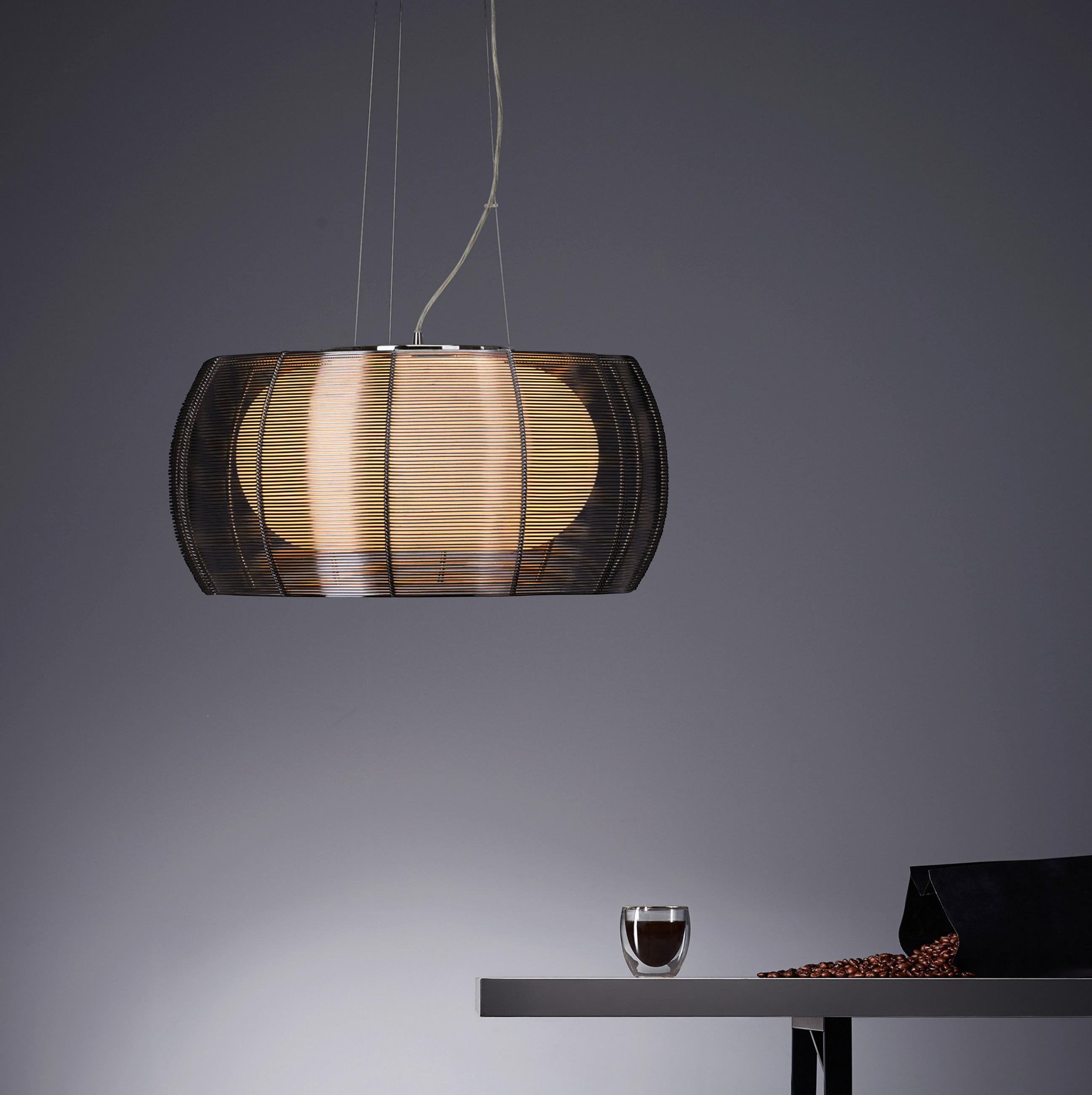 HÄNGELEUCHTE 40/122 cm  - Chromfarben/Bronzefarben, Design, Glas/Metall (40/122cm)
