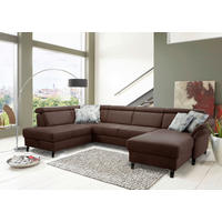 WOHNLANDSCHAFT in Mikrofaser Cognac  - Cognac/Schwarz, KONVENTIONELL, Textil/Metall (193/317/165cm) - Sit & More