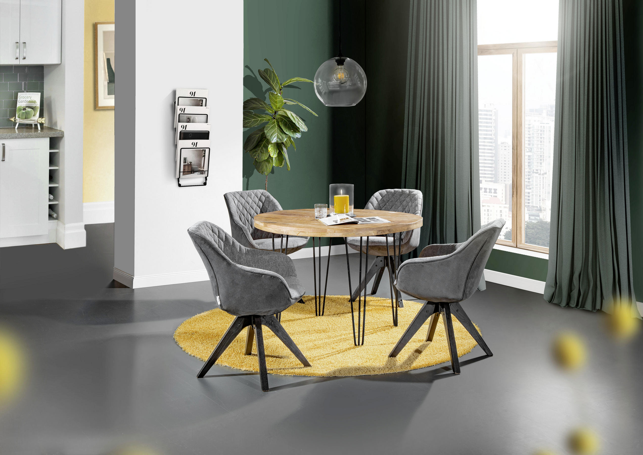 SCAUN CU BRAȚE in gri închis  - gri închis/negru, Lifestyle, lemn/textil (60/83/65cm) - Landscape