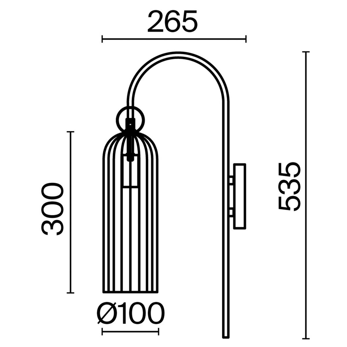 NÁSTĚNNÉ SVÍTIDLO, 10/53,5/26,5 cm  - barvy zlata/koňaková, Trend, kov/sklo (10/53,5/26,5cm)