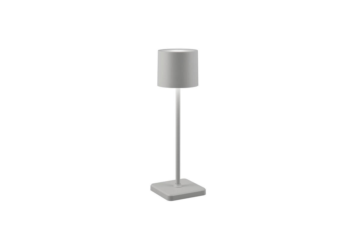 AKKU-TISCHLEUCHTE - Grau, Konventionell, Kunststoff (12,5/38/12,5cm)