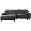 ECKSOFA in Flachgewebe Dunkelgrau  - Dunkelgrau/Schwarz, Design, Holz/Textil (183/263cm) - MID.YOU