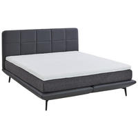 BOXSPRINGBETT 180/200 cm  in Anthrazit, Grau  - Anthrazit/Schwarz, Design, Textil/Metall (180/200cm) - Beldomo - Sleep
