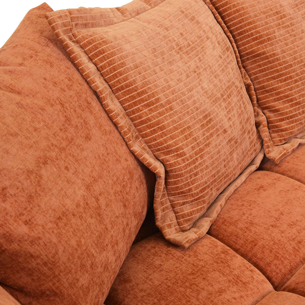 BIGSOFA in Flachgewebe Rostfarben  - Rostfarben/Schwarz, Konventionell, Kunststoff/Textil (264/72/101cm) - Carryhome