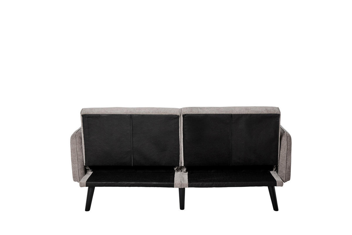 SCHLAFSOFA Bouclé Grau  - Schwarz/Grau, MODERN, Holz/Textil (191/83/84cm) - Livetastic