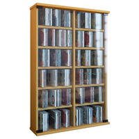 CD-Regal in Buchefarbe - Buchefarben, Konventionell, Glas/Holzwerkstoff (60/91,5/18cm) - MID.YOU