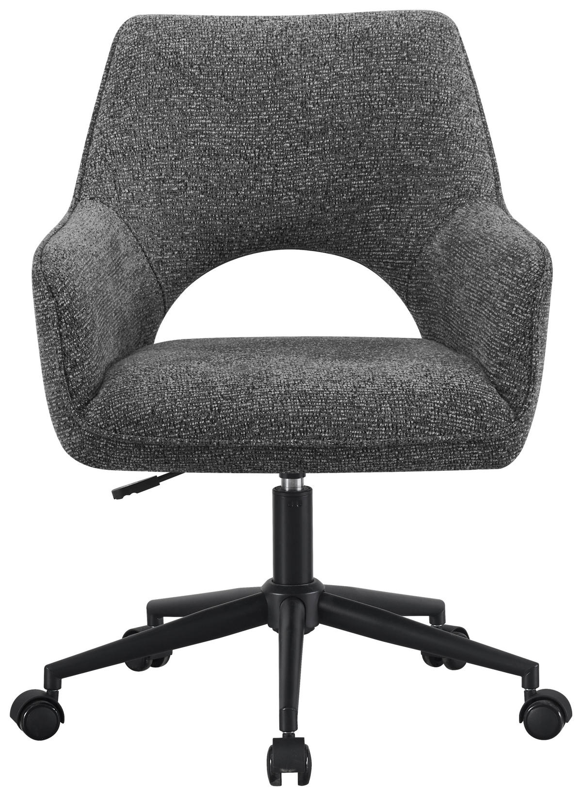 DREHSTUHL Webstoff Schwarz, Dunkelgrau  - Dunkelgrau/Schwarz, MODERN, Textil/Metall (59/83-90/61,5cm) - MID.YOU