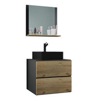 BADEZIMMER 3-teilig  in 61 cm  - Honigeiche/Anthrazit, MODERN, Glas/Keramik (61cm) - MID.YOU