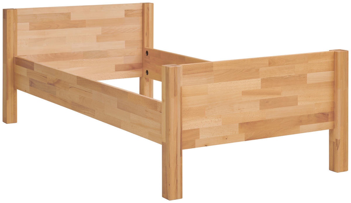 BETT 90/200 cm  in Kernbuche  - Kernbuche, Natur, Holz (90/200cm) - MID.YOU