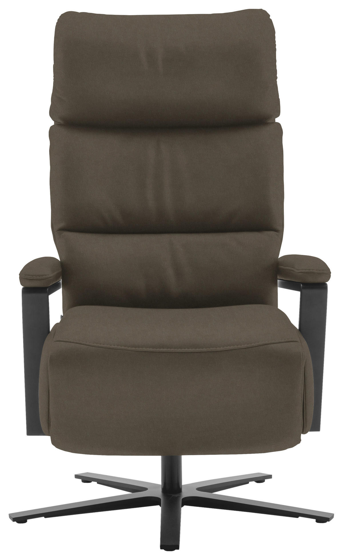 FERNSEHSESSEL in Graubraun  - Graubraun/Schwarz, Design, Leder/Metall (74/111/85cm) - Schöner Wohnen