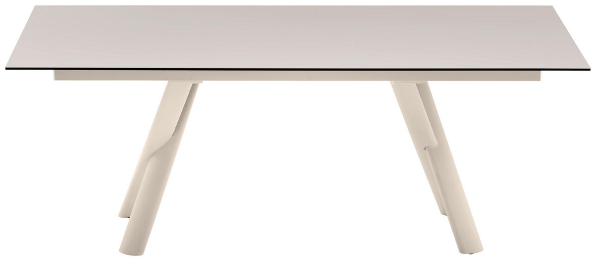 ESSTISCH Weiß, Champagner rechteckig  ausziehbar  - Champagner/Weiß, Design, Keramik/Metall (200-280/100/76cm) - Connubia 