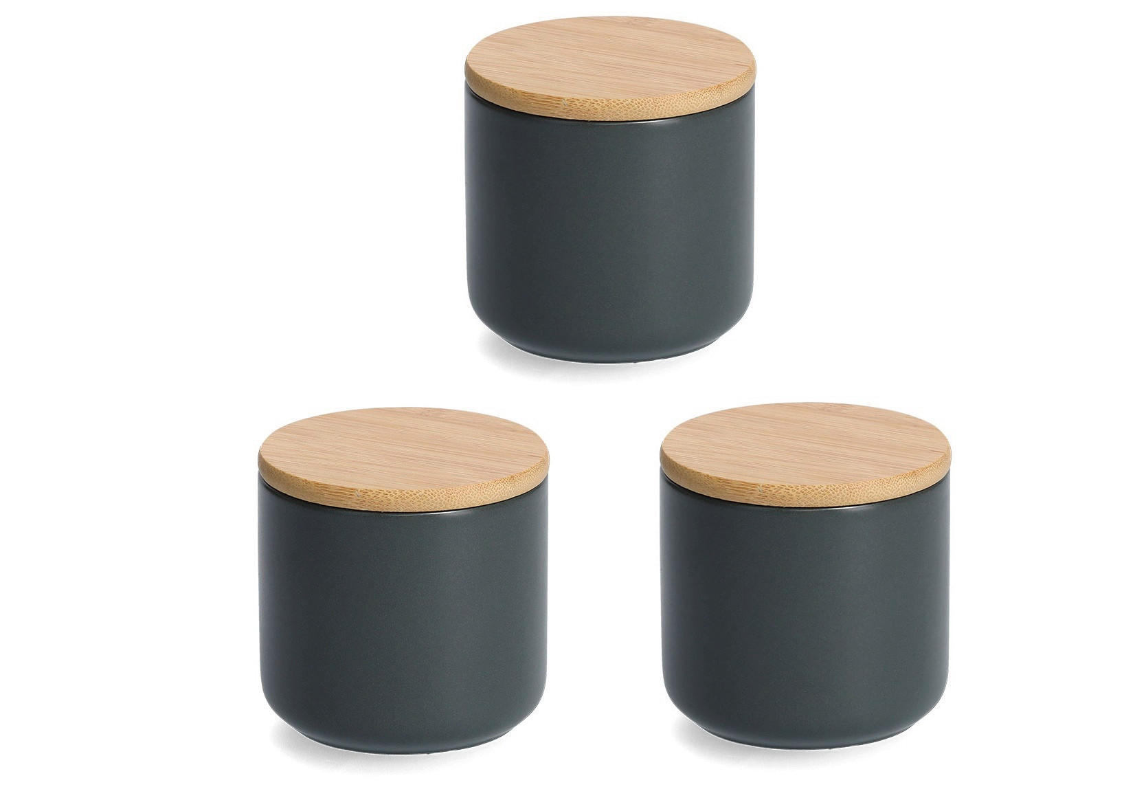 Zeller Present Vorratsdosenset Schwarz 8.5 cm